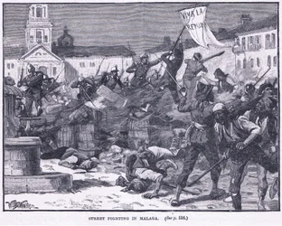 Straßenkämpfe in Malaga 1869 n. Chr.